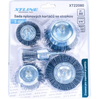XTline XT22080 sada nylonových kartáčů ZR80, stopka šestihran 5ks