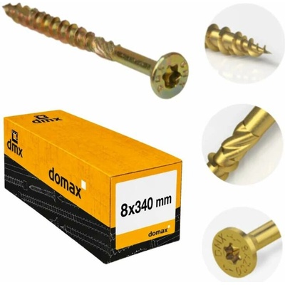 8x340mm 50ks Skrutky do dreva CS - zápustná hlava TORX Domax