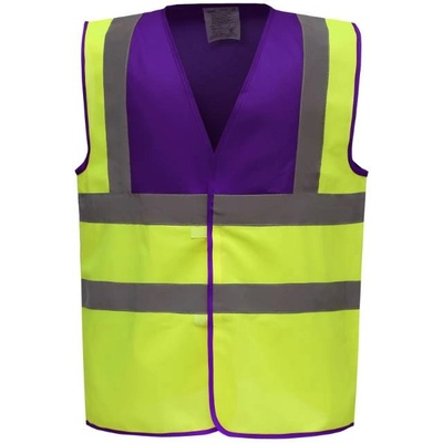 Yoko HI-VIS HVW100 / Предпазна жилетка - лилава/жълта с висока видимост S (79W100zx501)