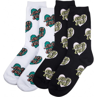 Santa Cruz MULTI HEART DOT SOCKS 2 Pack Assorted