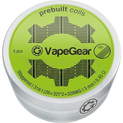 VapeGear předmotané spirálky Staggered SS316 0,45ohm