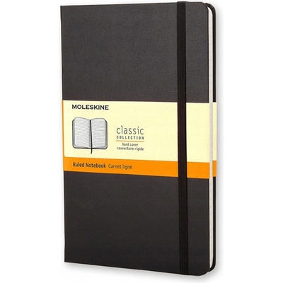 Moleskine Zápisník tvrdé desky A5 linkovaný černý – Zboží Dáma