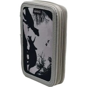 Herlitz Ученически несесер празен, двоен, 2 ципа, Dino - Herlitz