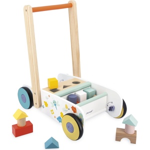 Janod Дървена проходилка Janod - Pure, с 18 дървени блокчета (J05143) - baby
