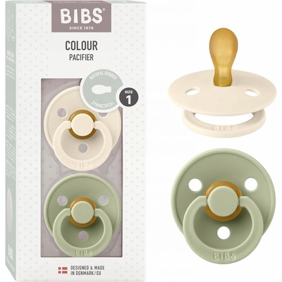 Bibs Colour symetrické cumlíky kaučuk 2 ks Ivory / Sage