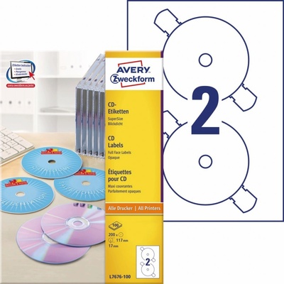 Avery Zweckform 100 listů, A4, bílé L7676-100