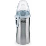 Nuk Шише със силиконов накрайник Nuk - Active Cup, 12m+, с термоефект, 215 ml, синьо (old- 10255328-син)