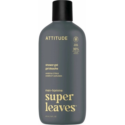 Attitude Super leaves Pánský sprchový gel Amber a Citrus 415 ml