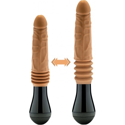 Blush Dr. Skin Silicone Dr. Knight Thrusting Gyrating Vibrating Dildo Beige