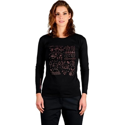 NORTHFINDER Dámske turistické tričko s dlhým rukávom RIYA-269 black