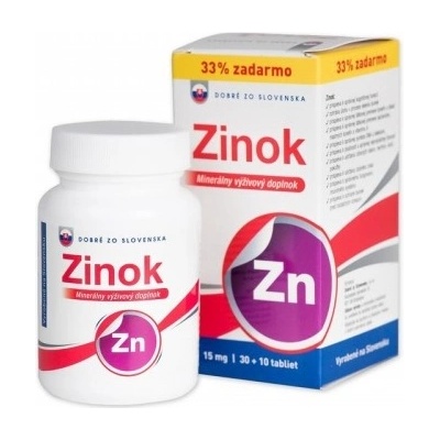 Dobré zo Slovenska Zinok 15 mg 40 tabliet