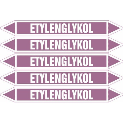 Grafiko | Etylenglykol - dle ČSN 13 0072 - Materiál Samolepící PVC folie, Rozměr aršík 5ks šipka 350x52mm
