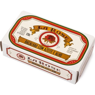 La Rose Portugalská treska Bacalhau v olivovom oleji s cesnakom 120 g