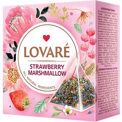 Lovaré Strawberry Marshmallow zelený čaj 15 pyramíd