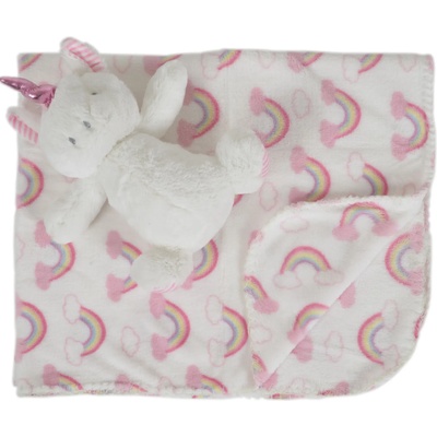 Cangaroo Бебешко одеяло 90/75 cm с играчка Unicorn rainbow