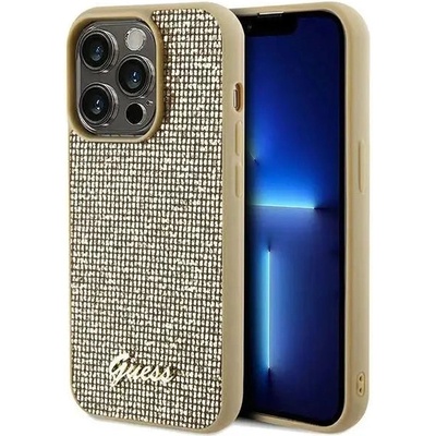 GUESS Кейс Guess Disco Metal Script за iPhone 14 Pro, златист (GUE003172-0)