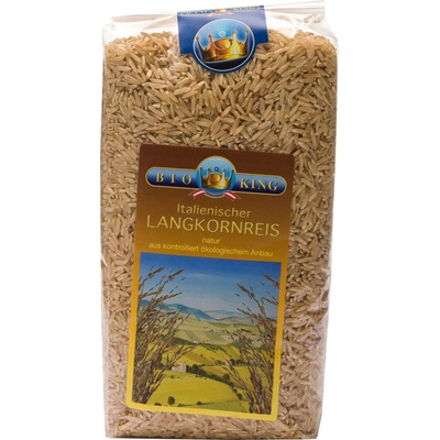 BioKing Дългозърнест ориз, необелен био - 1.000 г