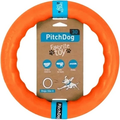 Pitch Dog Hračka guma tréninkový kruh oranžový M 20 cm