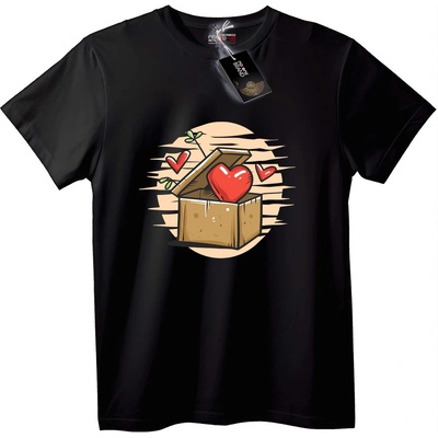 NOONEBRAND Тениска Любов в Кутия - 6XL, Black