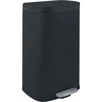 Spirella pedálový odpadkový koš Akira, matný černý, ocel, soft-close, 50 l