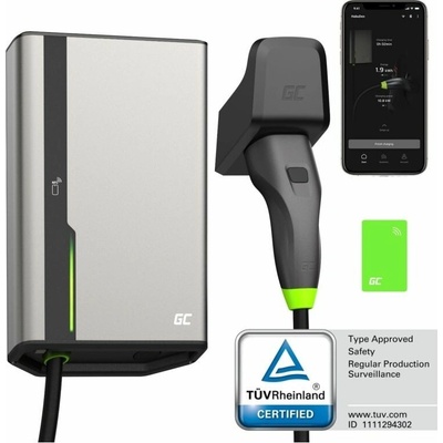 Green Cell HabuDen Wallbox 22kW 32A nabíjecí stanice pro elektromobily s NFC App BT 5m kabel EVGC021B2250
