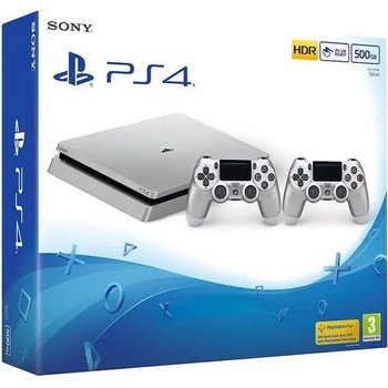Sony PlayStation 4 Slim Silver 500GB (PS4 Slim 500GB) + DualShock 4 Controller