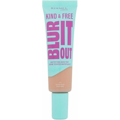 Rimmel London Kind & Free Blur It Out Mattifying Skin Tint lehký matující make-up pro smíšenou a mastnou pleť 350 Golden Honey 30 ml