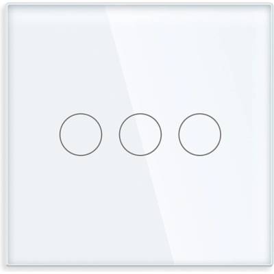 ELMARK Element СТЪКЛЕН МАЛЪК ПАНЕЛ 3 БУТОНА, БЯЛ (195sp3g/wh)