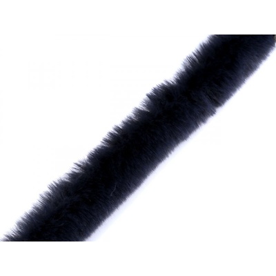 Všívacia odevná / dekoračná kožušina okrúhla šírka 1,5 cm - 1 m 10 modrá tmavá