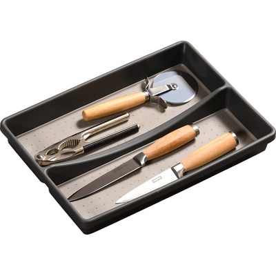 Kesper Organizér do šuplíku, šedý, protiskluzový, s přepážkou GREY 33 x 23 cm