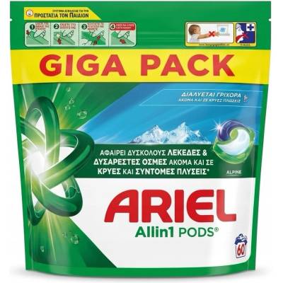 Ariel Alpine All in1 Pods prací kapsle 60 PD