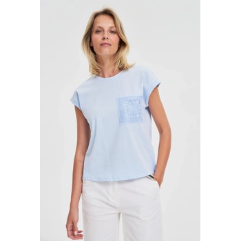 Moodo Светлосин памучен топ с джоб Moodo | Sin | ЖЕНИ | XS