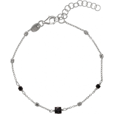 Alisia stříbrný náramek s černými korálky spinelu AL4099-Argento-Spinello