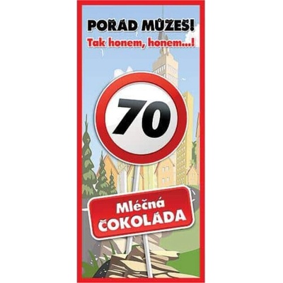 Bohemia Gifts & Cosmetics Mliečna čokoláda k 70.narodeninám 100 g
