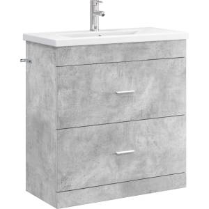 vidaXL Комплект мебели за баня Бетонно сиво 81 x 40 x 84, 5 см (3404377)