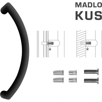 Vyosené madlo na dvere FT - MADLO kód K39 Ø 32 mm SP ks CIM - čierna matná (FNO) | MP-KOVANIA.sk