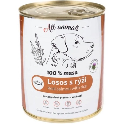 All Animals DOG losos mletý s rýží 800 g