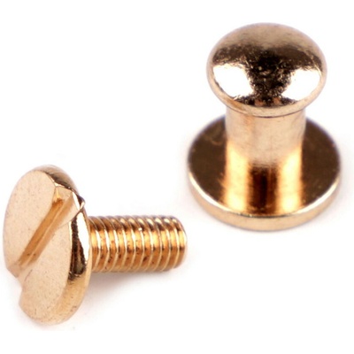 Sedlářský nýt šroubovací Ø6 mm - (9 mm) růžové zlato (10 pár)