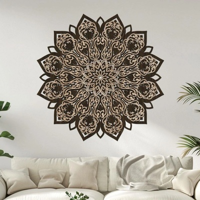 dřevo života 2 vrstvá mandala ROZKVĚTU Rozměry (cm): 60x60, Zvolte barevný dekor: wenge-javor