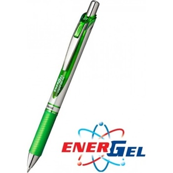 Image 1 of Pentel Автоматичен ролер Pentel Energel BL77 26812, зелен цвят на писане, дебелина на линията 0.7 mm, гел, сребрист, цената е за 1бр. (продава се в опаковка от 12бр. ) (OK26812)