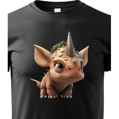 dětské triko triceratops černá