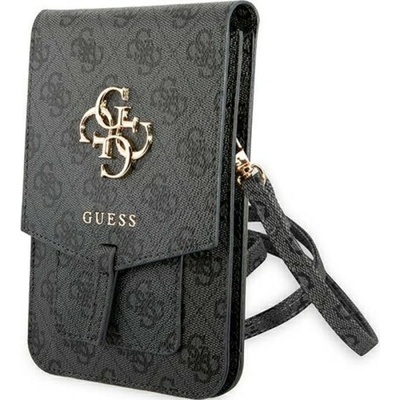 Guess crossbody kabelka na telefón ekologická koža sivá