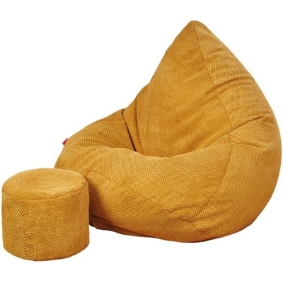 Supplies sedací vak Dot Relax z plyšoviny žltý