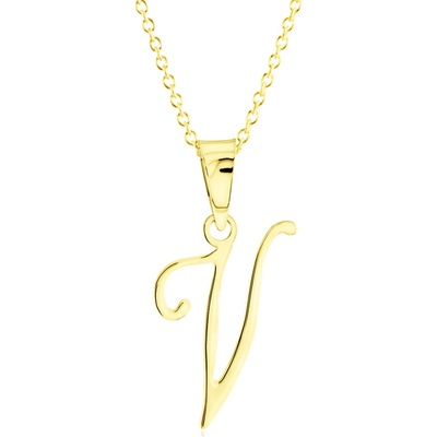 Gemmax Zlatý řetízek s písmenem „V“ GUSYN-42281-36261