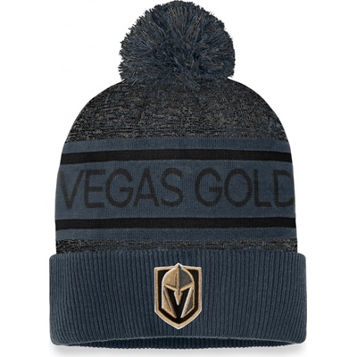 Fanatics Zimní čepice Vegas Golden Knights Authentic Pro Game & Train Cuffed Pom Knit Black-Harvest Gold