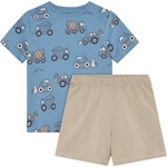 Minymo Детско ежедневно термо бельо Minymo Kid's Nightset S/S AOP 134263 Everyday base layer - Blue Shadow - размер 134 (EU) (714-1858-0119)
