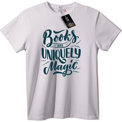 NOONEBRAND Тениска Книгите са Уникално Магични - L, Black