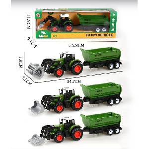 Babyhome Метален детски трактор с челен товарач и ремарке Farm Vehicle