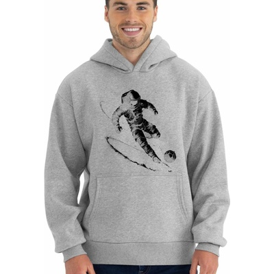 Vesmírný fotbal v1 černý potisk mikina OVERSIZE unisex NOVINKA