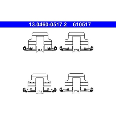 ATE Sada příslušenství, obložení kotoučové brzdy 13.0460-0517.2